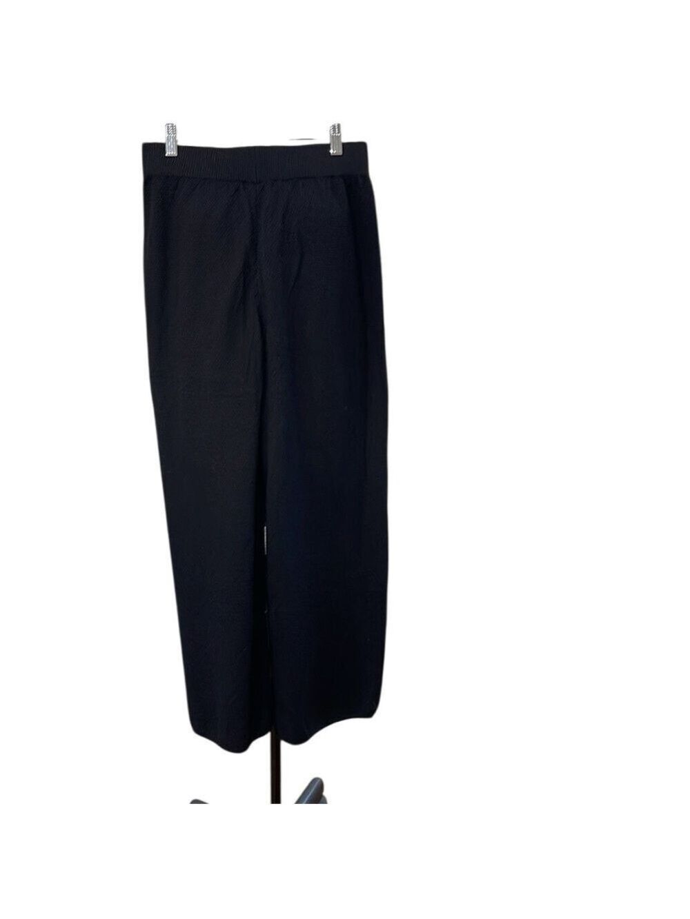 NWT Caracilia 2pc Waffle Knit Set‎ Henley Tunic Top Wide Leg Pants SZ L Black - Picture 7 of 10
